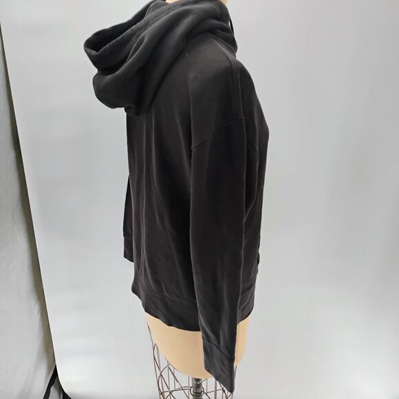 VINCE Women's black Hoodie Size Medium Comfy Lounge Cotton Sweater Minimalist - Picture 10 of 15